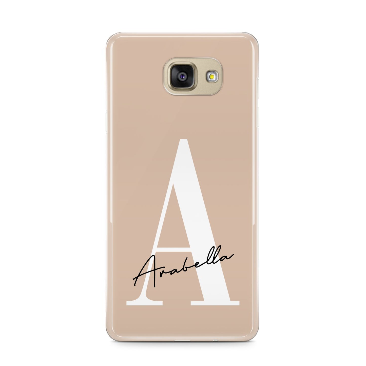 Personalised Nude Colour Initial Samsung Galaxy A9 2016 Case on gold phone