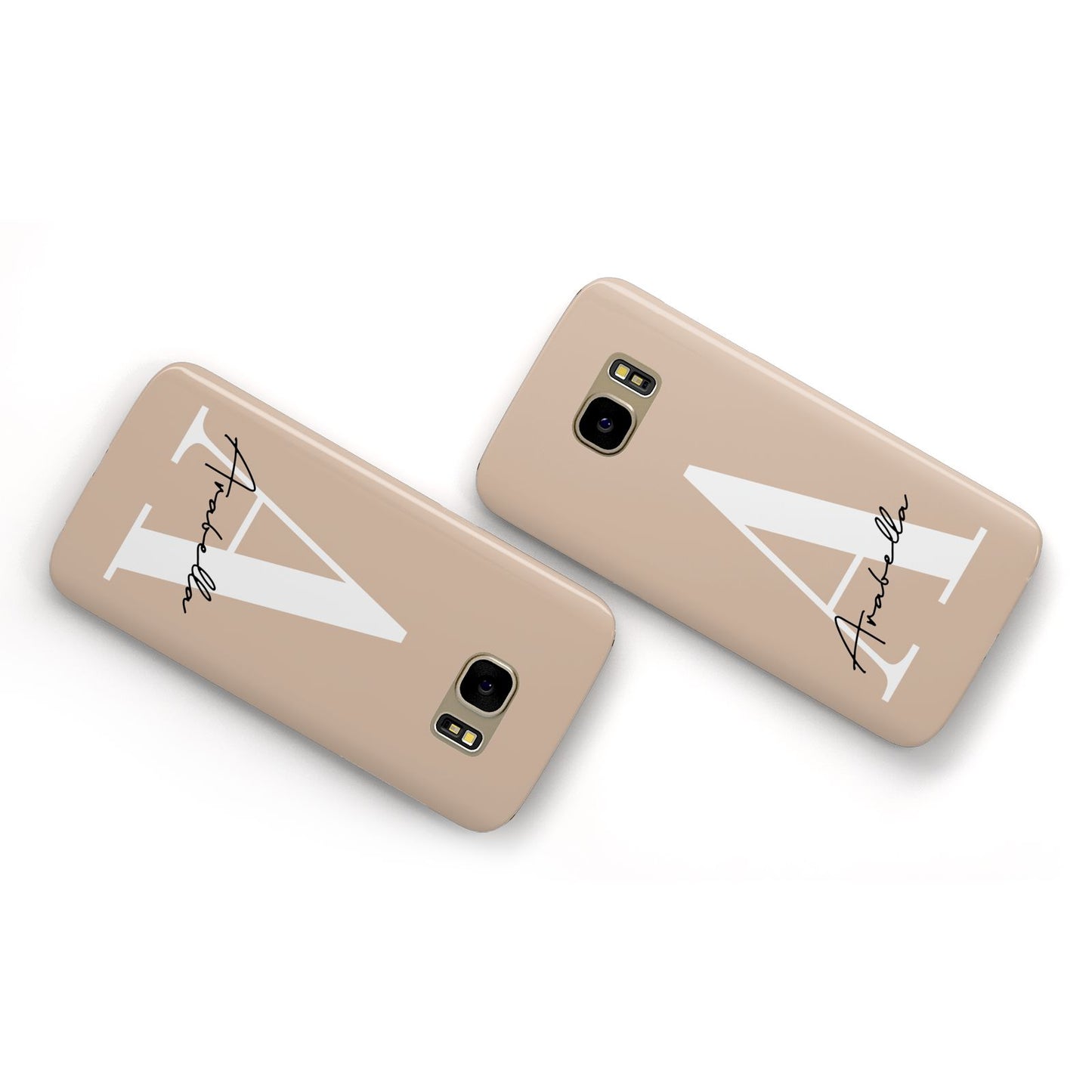 Personalised Nude Colour Initial Samsung Galaxy Case Flat Overview