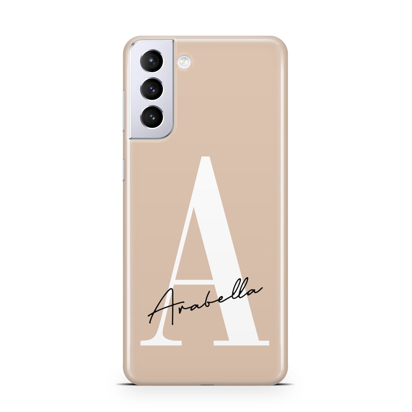 Personalised Nude Colour Initial Samsung S21 Plus Case