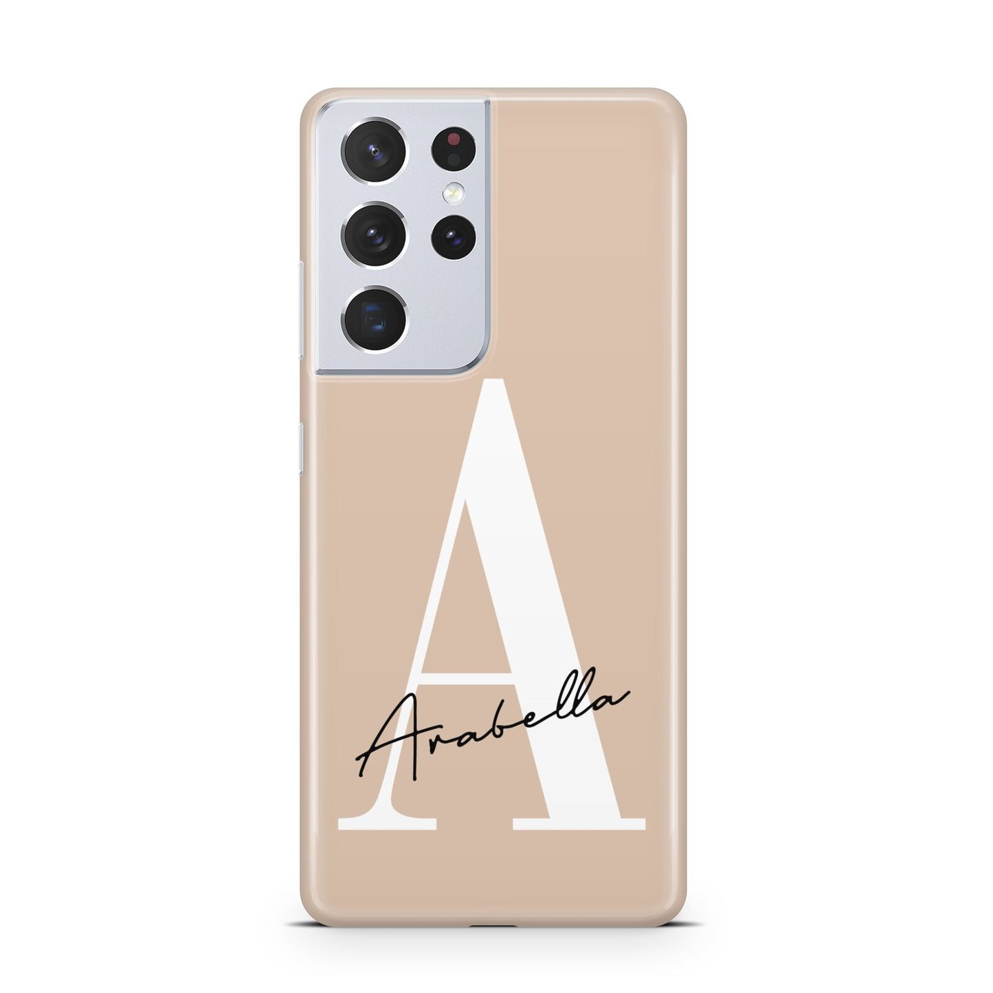 Personalised Nude Colour Initial Samsung S21 Ultra Case