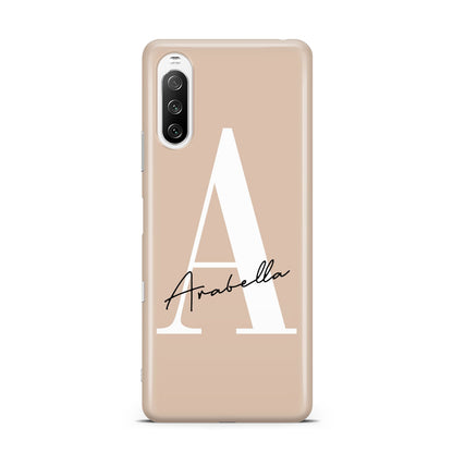 Personalised Nude Colour Initial Sony Xperia 10 III Case