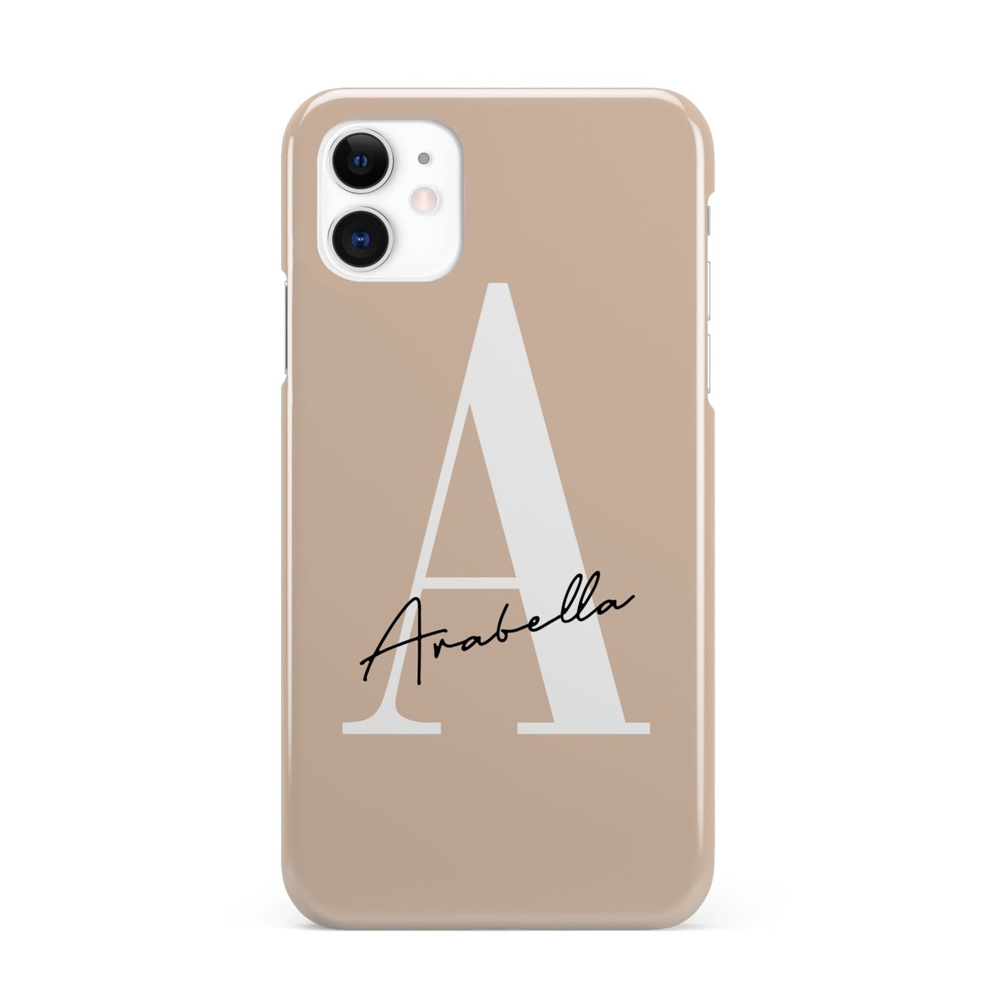 Personalised Nude Colour Initial iPhone 11 3D Snap Case
