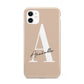 Personalised Nude Colour Initial iPhone 11 3D Tough Case