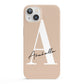 Personalised Nude Colour Initial iPhone 13 Full Wrap 3D Snap Case