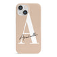 Personalised Nude Colour Initial iPhone 13 Mini Full Wrap 3D Snap Case