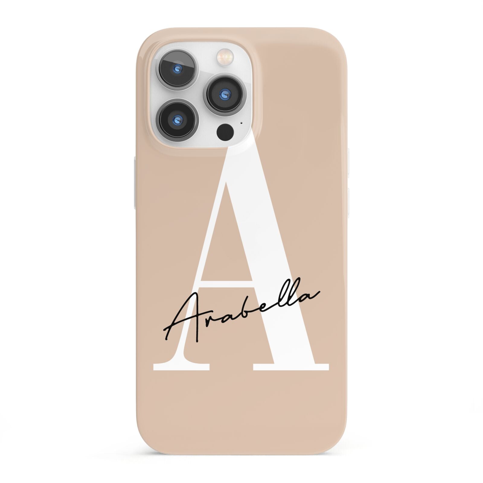 Personalised Nude Colour Initial iPhone 13 Pro Full Wrap 3D Snap Case