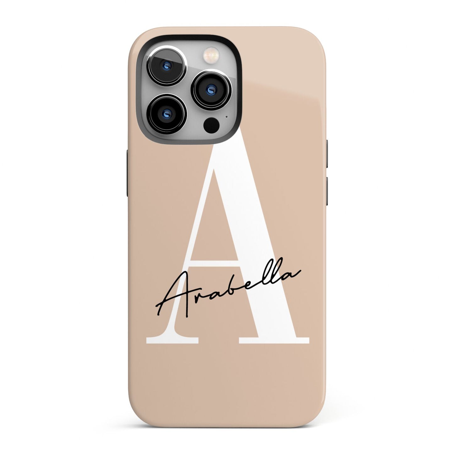 Personalised Nude Colour Initial iPhone 13 Pro Full Wrap 3D Tough Case