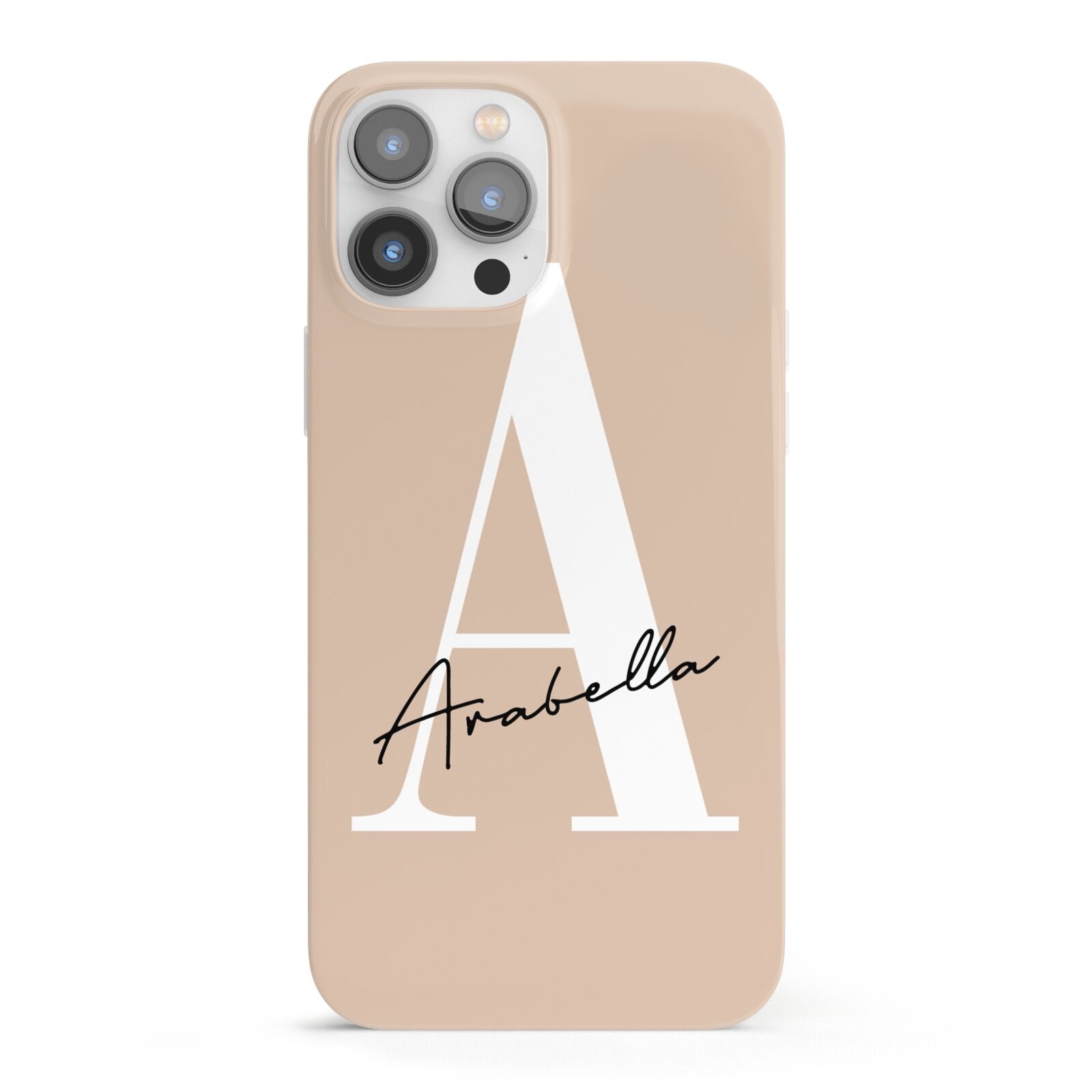 Personalised Nude Colour Initial iPhone 13 Pro Max Full Wrap 3D Snap Case