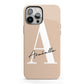 Personalised Nude Colour Initial iPhone 13 Pro Max Full Wrap 3D Tough Case