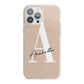 Personalised Nude Colour Initial iPhone 13 Pro Max TPU Impact Case with White Edges