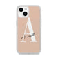 Personalised Nude Colour Initial iPhone 14 Clear Tough Case Starlight