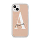 Personalised Nude Colour Initial iPhone 14 Plus Clear Tough Case Starlight