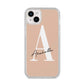 Personalised Nude Colour Initial iPhone 14 Plus Glitter Tough Case Starlight