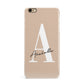 Personalised Nude Colour Initial iPhone 6 Plus 3D Snap Case on Gold Phone