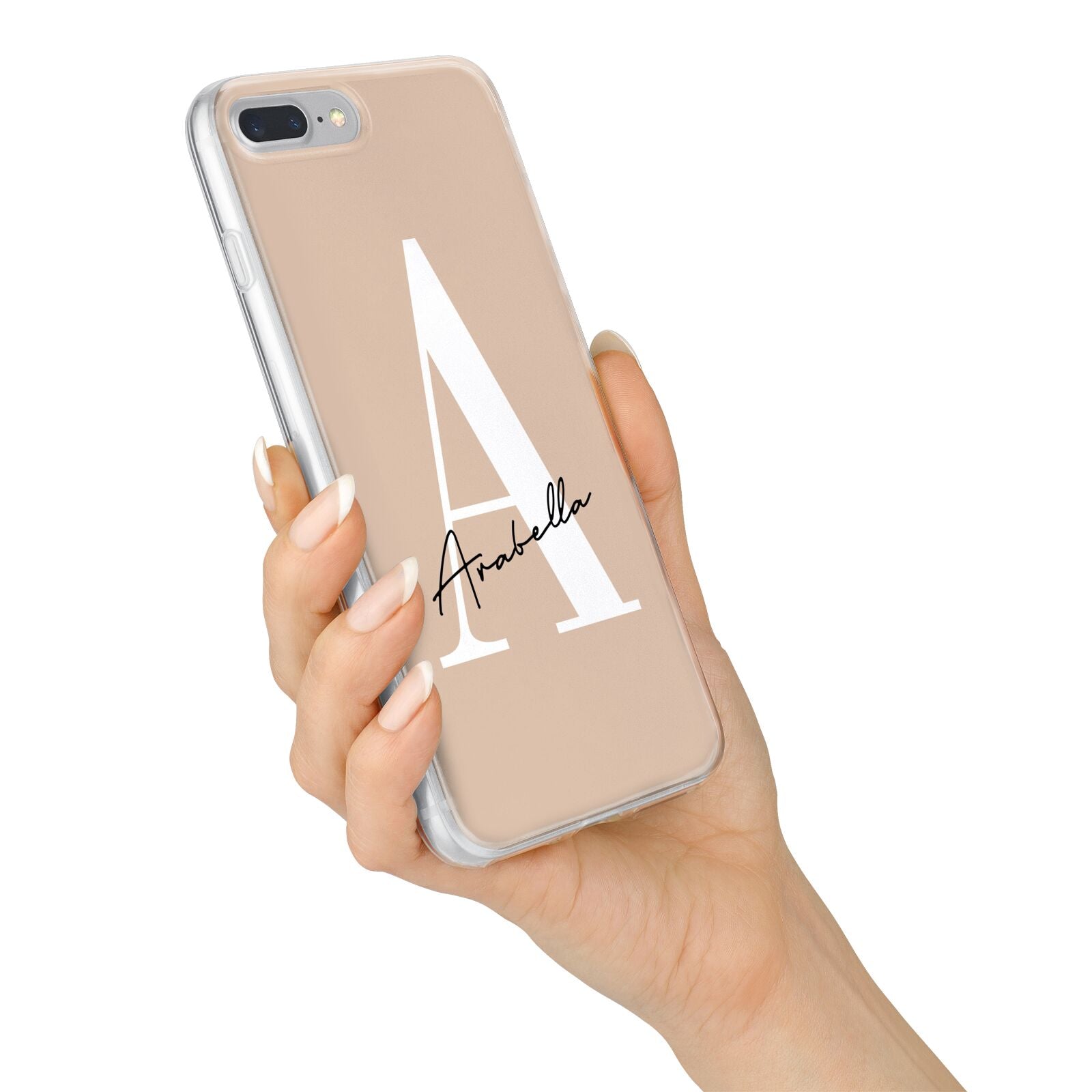 Personalised Nude Colour Initial iPhone 7 Plus Bumper Case on Silver iPhone Alternative Image