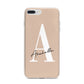 Personalised Nude Colour Initial iPhone 7 Plus Bumper Case on Silver iPhone