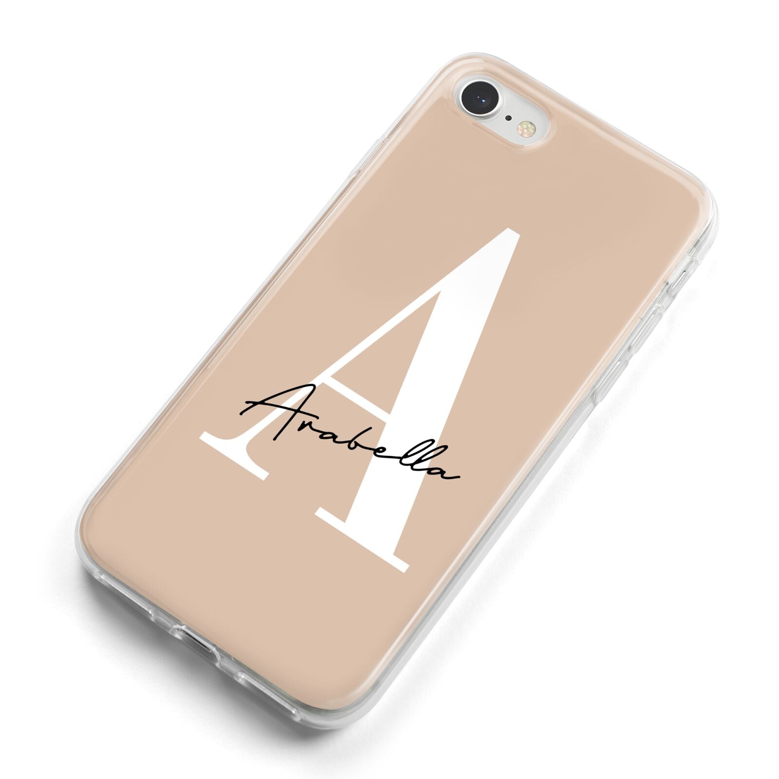 Personalised Nude Colour Initial iPhone 8 Bumper Case on Silver iPhone Alternative Image