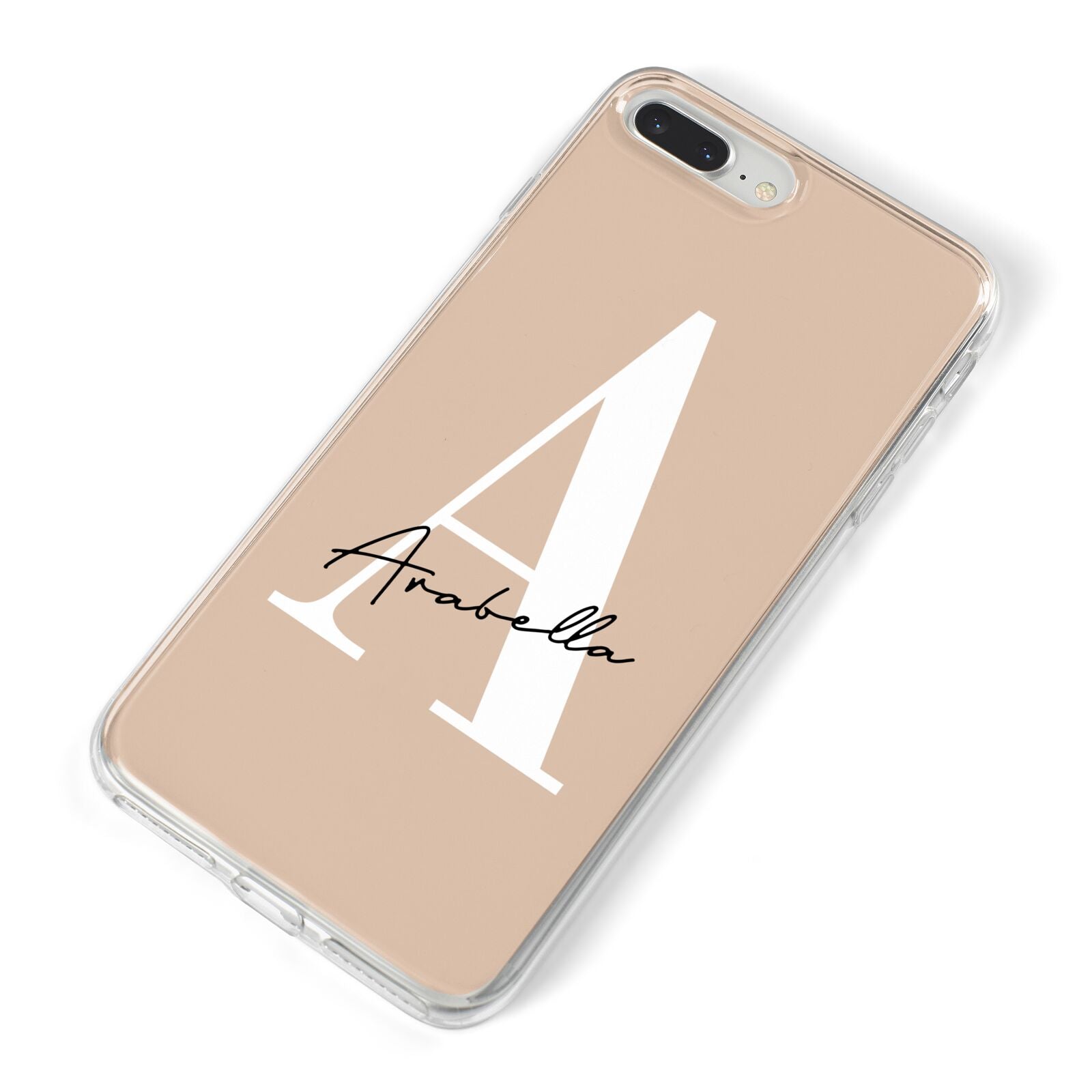 Personalised Nude Colour Initial iPhone 8 Plus Bumper Case on Silver iPhone Alternative Image