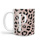 Personalised Nude Colour Leopard Print 10oz Mug Alternative Image 1