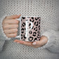 Personalised Nude Colour Leopard Print 10oz Mug Alternative Image 5