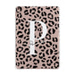 Personalised Nude Colour Leopard Print Apple iPad Rose Gold Case