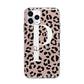 Personalised Nude Colour Leopard Print Apple iPhone 11 Pro Max in Silver with Bumper Case