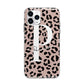 Personalised Nude Colour Leopard Print Apple iPhone 11 Pro in Silver with Bumper Case
