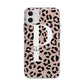 Personalised Nude Colour Leopard Print Apple iPhone 11 in White with Bumper Case