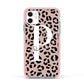Personalised Nude Colour Leopard Print Apple iPhone 11 in White with Pink Impact Case