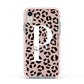 Personalised Nude Colour Leopard Print Apple iPhone XR Impact Case Pink Edge on Silver Phone