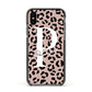 Personalised Nude Colour Leopard Print Apple iPhone Xs Impact Case Black Edge on Black Phone