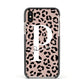 Personalised Nude Colour Leopard Print Apple iPhone Xs Impact Case Black Edge on Gold Phone