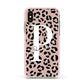 Personalised Nude Colour Leopard Print Apple iPhone Xs Impact Case Pink Edge on Gold Phone