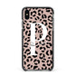 Personalised Nude Colour Leopard Print Apple iPhone Xs Max Impact Case Black Edge on Black Phone