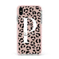 Personalised Nude Colour Leopard Print Apple iPhone Xs Max Impact Case Pink Edge on Silver Phone