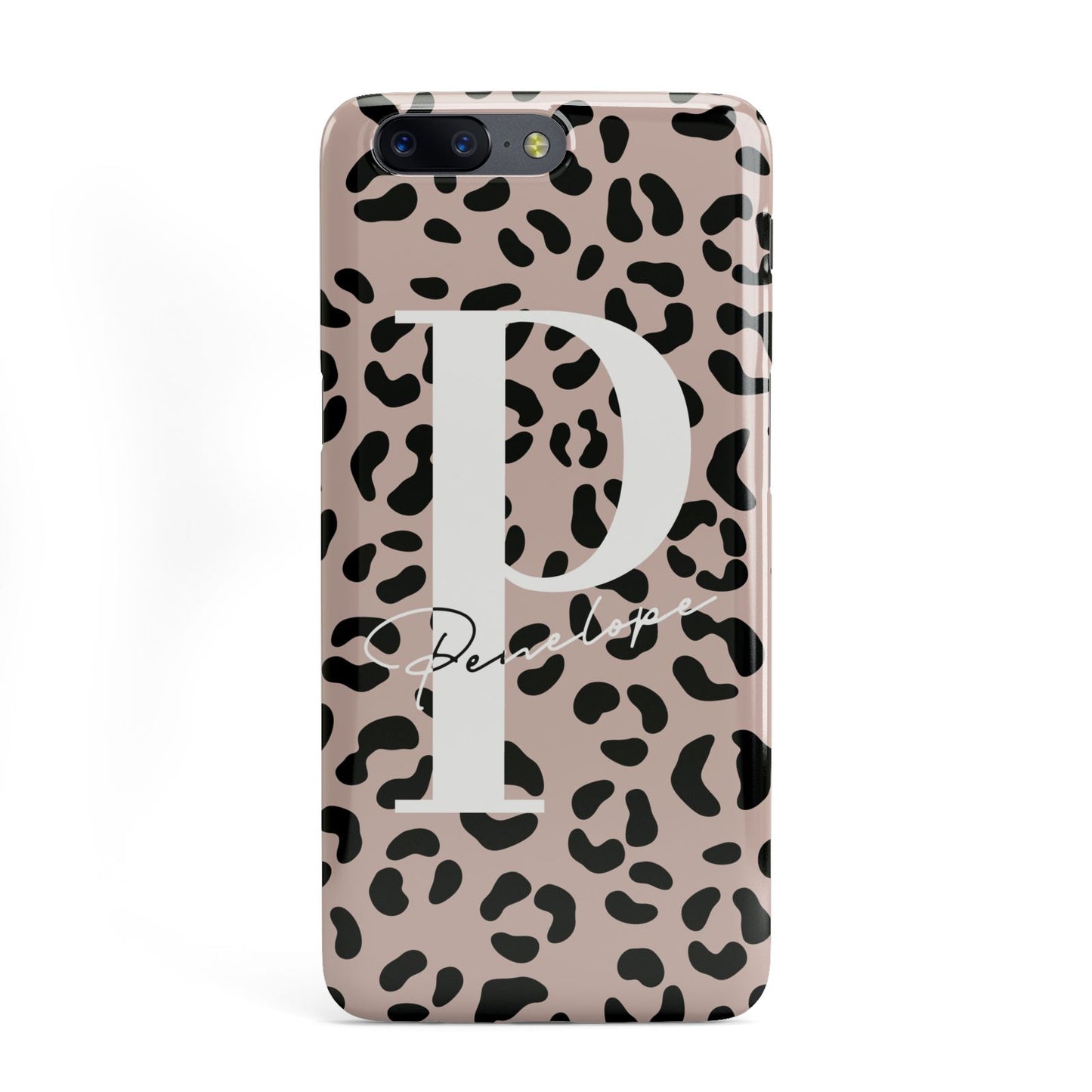 Personalised Nude Colour Leopard Print OnePlus Case
