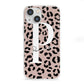 Personalised Nude Colour Leopard Print iPhone 13 Mini Clear Bumper Case