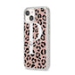 Personalised Nude Colour Leopard Print iPhone 14 Clear Tough Case Starlight Angled Image