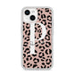 Personalised Nude Colour Leopard Print iPhone 14 Clear Tough Case Starlight