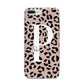 Personalised Nude Colour Leopard Print iPhone 7 Plus Bumper Case on Silver iPhone