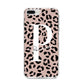Personalised Nude Colour Leopard Print iPhone 8 Plus Bumper Case on Silver iPhone