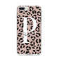 Personalised Nude Colour Leopard Print iPhone 8 Plus Bumper Case on Silver iPhone