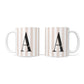 Personalised Nude Colour White Striped 10oz Mug Alternative Image 3