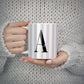 Personalised Nude Colour White Striped 10oz Mug Alternative Image 5
