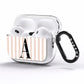 Personalised Nude Colour White Striped AirPods Pro Clear Case Side Image