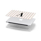 Personalised Nude Colour White Striped Apple MacBook Case in Detail