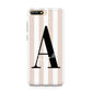 Personalised Nude Colour White Striped Huawei Y6 2018