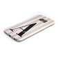 Personalised Nude Colour White Striped Protective Samsung Galaxy Case Angled Image