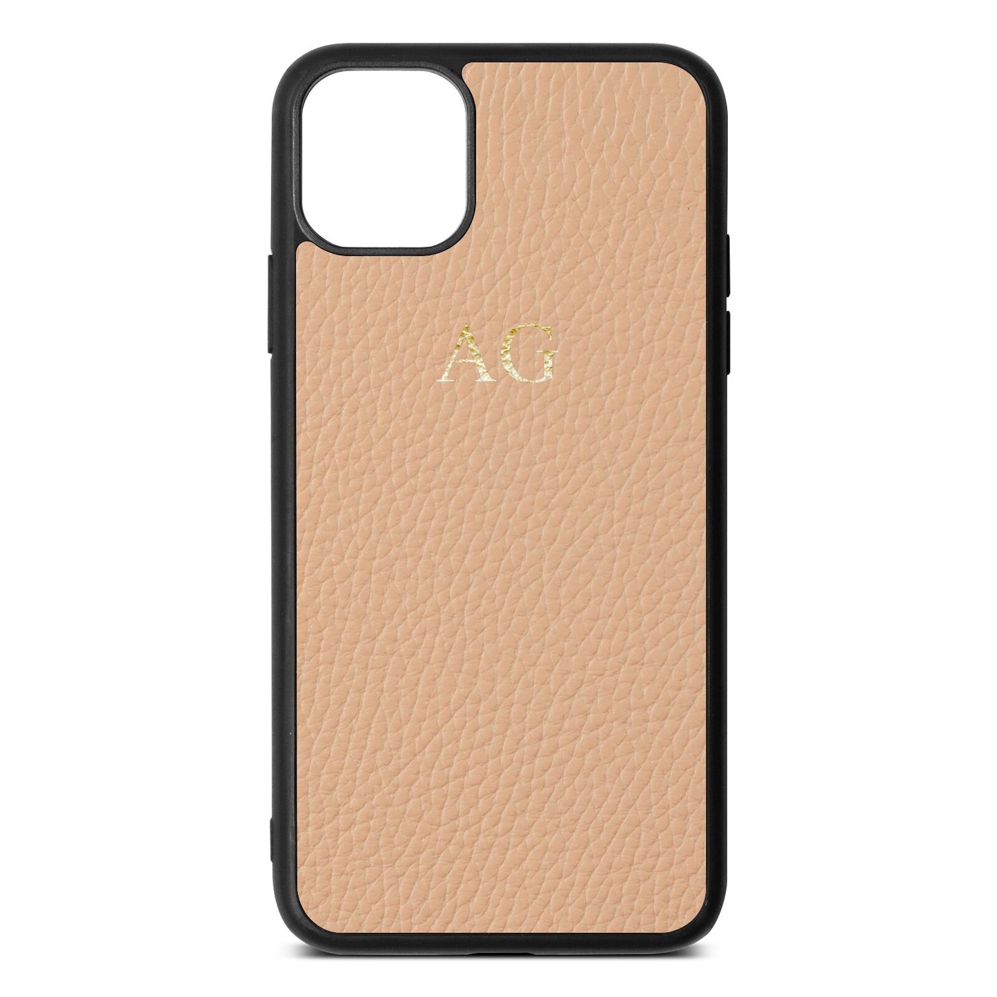 Personalised Nude Pebble Leather iPhone 11 Pro Max Case