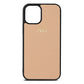 Personalised Nude Pebble Leather iPhone 12 Mini Case